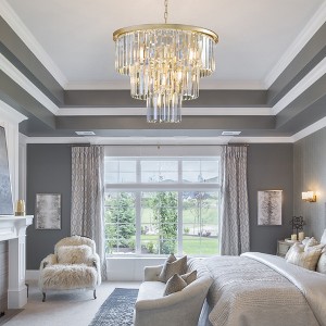 20" 3-Tier Gold Crystal Chandelier 7-Light Pendant, Elegant Ceiling Lighting (No Bulbs) - 1 of 4