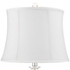 360 Lighting Solange 25" High Modern Luxe Table Lamps Set of 2 Silver Finish Metal Stacked Crystal White Shade Living Room Bedroom Bedside Nightstand - 2 of 4