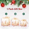 Syemin Decorative Holiday Scene Props Set of 3 Christmas Gift Boxes Xmas Present Ornament Christmas Box Decorations, White, 12"*12"*12" - 3 of 4