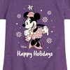 Girls' - Disney - Minnie Happy Holidays Fitted Short Sleeve Graphic T-Shirt - 2 of 4
