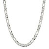Black Bow Jewelry Men's 8.5mm Sterling Silver Flat Figaro Chain Necklace - 3 of 4