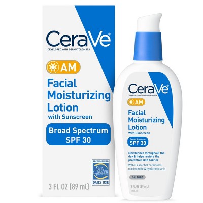 CeraVe Face Moisturizer with Sunscreen, AM Facial Moisturizing Lotion for Normal to Dry Skin - SPF 30 - 3 fl oz​​