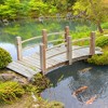 Outsunny 5 ft Wooden Garden Bridge Arc Stained Finish Footbridge with Railings for your Backyard - 2 of 4