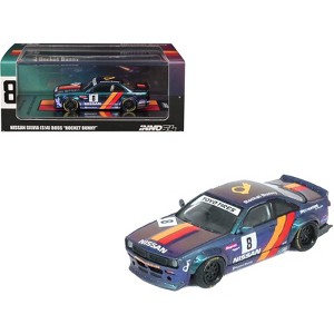 Nissan Silvia (S14) Boss RHD (Right Hand Drive) #8 "Rocket Bunny" Magic Purple w/Stripes 1/64 Diecast Model Car by Inno Models - 1 of 4