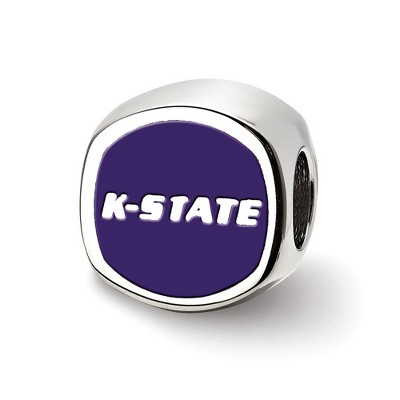 Black Bow Jewelry Sterling Silver Kansas State Wildcats NCAA Bead Charm