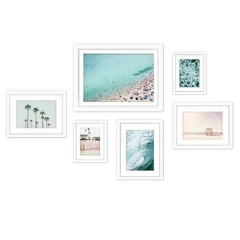Americanflat Coastal Landscape (Set Of 6) Framed Prints Gallery Wall Art Set Simple Beach Photography By Sisi And Seb