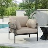 Modern Outdoor Lounge Chair, 36" Iron Lounge Chair with Rope Weave Design, Chairs with Iron Legs and PE Cushions-Coolbibila - 2 of 4