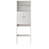 Akoasm Bathroom Storage Cabinet With Barn Door & Toilet Paper Holder Stand Over The Toilet-White - 4 of 4