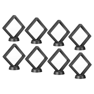 Unique Bargains 3D Floating Waterproof Coin Display Case with Stand Base 8 Pcs - 1 of 4
