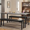 Jojoka 3-Piece Dining Room Table Set for 4,43" Kitchen Table with 2 Upholstered Benches,Space Saving for Apartments - 2 of 4