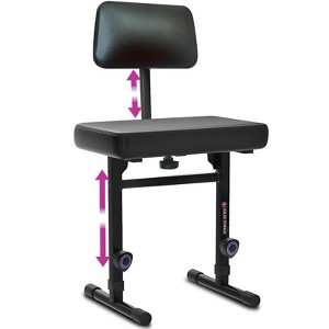 Liquid Stands Piano Bench Adjustable Stool Music Keyboard Bench with Backrest Seat for Piano Keyboard Stand for Musicians with Black Padded Cushion - 1 of 4