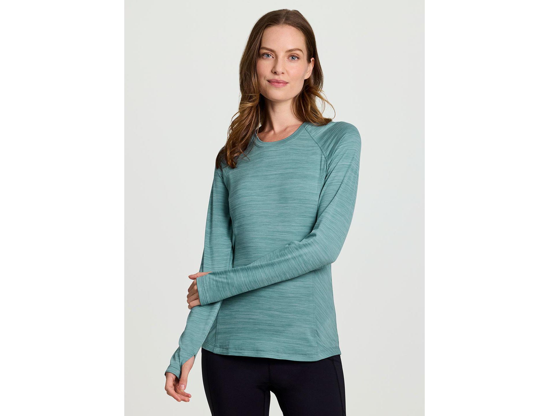 RBX Active Women's Regular Fit Buttery Soft Quick Drying Long Sleeve Workout Top with Thumbholes