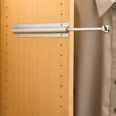 Chrome Adjustable Metal Closet Valet Rod Set of 2