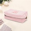 Unique Bargains Corduroy Rectangular Letter Makeup Bag Pink 1 Pc - 3 of 4