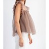 Women's Faye Polka Dot Tulle Short Sleeve Top - ee:some - 2 of 4