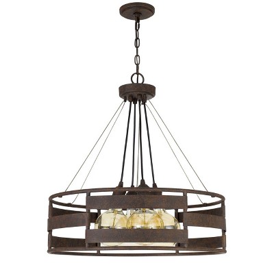 24" x 24" x 27" Metal Rochefort Chandelier Rust - Cal Lighting