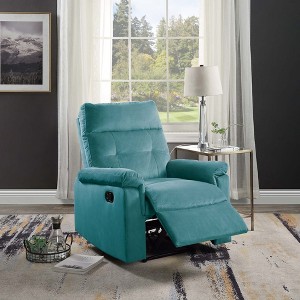Velvet Manual Recliner with Pillow-Top Arms & Cushion Back - 1 of 4