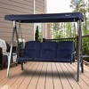 Kozyard 3-Seat Patio Swing – Outdoor Porch Swing Chair with Metal Seat and Back, Comfortable Cushion, and Adjustable Canopy for Backyard or Balcony - 2 of 4