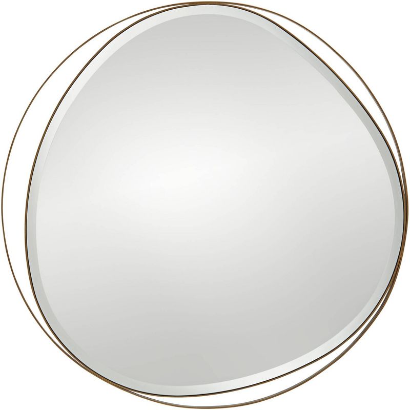 Noble Park Caffrey Brushed Gold 31 1/2" Round Wall Mirror, 5 of 10