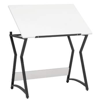 36" Wide Hourglass Craft Drawing Table with Angle Adjustable Top - Studio Designs Home