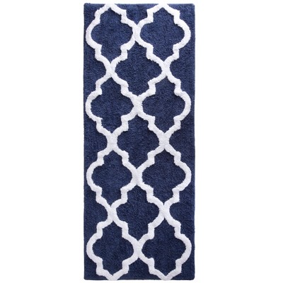 Lavish Home 100% Cotton 2 Piece Trellis Bathroom Mat Set - Silver