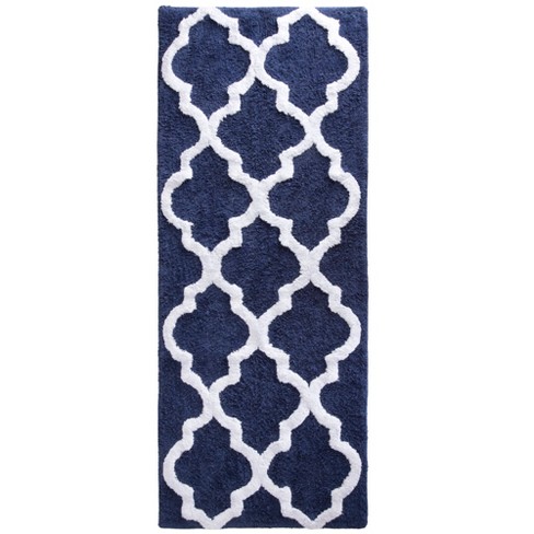 Lavish Home Blue 24 in. x 60 in. Memory Foam Extra Long Bath Mat