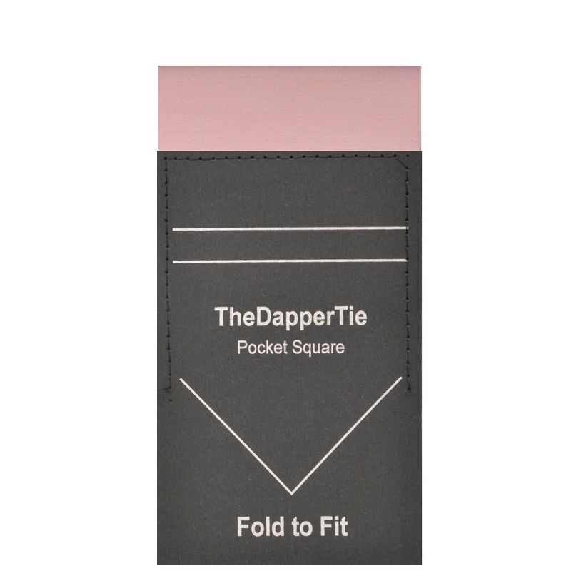 TheDapperTie - Men's Cotton Solid Color Rectangle Pre Folded Pocket Square on Card, 1 of 3