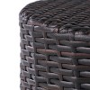 Okak Boho Outdoor Rattan Side Tables Barrel Waterproof Portable Patio End Table Nightstand Outdoor&Indoor for Garden Balcony Yard Pool, Brown - 3 of 4