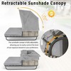 57" Outdoor Patio Rattan Daybed Sunbed with Retractable Canopy and Pillows - 4 of 4