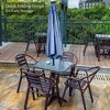 Tangkula 9 Ft Patio Table Market Umbrella w/ 18 Solar LED Lights & Heavy-duty Base - 2 of 4