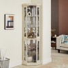FURNIinspire Utility Storage Cabinets Tall Glass Cabinet, Antique Corner Cabinet, Display Case Showcase For Collection, White, 15.31"*15.31"*69.84" - 4 of 4