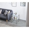 Lirago 2-Tier Clear Glass Side Table-Modern Space-Saving End Table with Double Storage Shelves for Living Room & Bedroom 17.71"W * 17.71"L * 23.62"H - 2 of 4