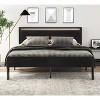 King Size Metal Platform Bed Frame with Wooden Headboard and Footboard, Mattress Foundation, No Box Spring Needed - 3 of 4