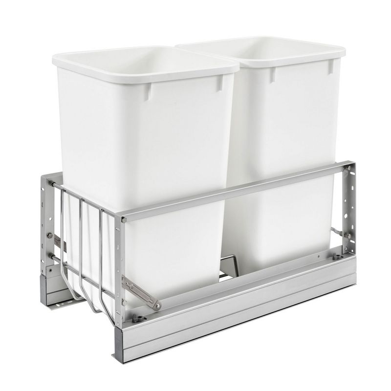Rev-A-Shelf 5349 Series Double Pull-Out Cabinet Waste Container Trash Can with Soft Close, 1 of 5