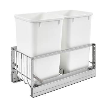 Rev-A-Shelf 5349 Series Double Pull-Out Cabinet Waste Container Trash Can with Soft Close