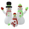 VidaXL Inflatable Snowman Family with LEDs 16 ft - 3 of 4