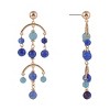RACHEL Rachel Roy Gold Tone and Blue Bead Chandelier Earrings - 3 of 3