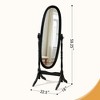 Dolonm Queen Anne Style 16 in. W x 59.25 in. H Floor Mirror Standing Mirror Tilting Oval Wood Full Length Mirror - 4 of 4