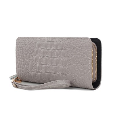MKF Collection Eve Genuine Leather Crocodile-embossed Women’s Wristlet Wallet by Mia K