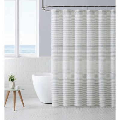 Tommy Bahama Tidal Stripe Cotton Blend  - Shower Curtain, Beige- 72" X 72"
