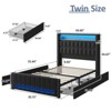 Upholstered Platform Bed Frame with Charging Station, Drawers & LED Headboard - 2 of 4