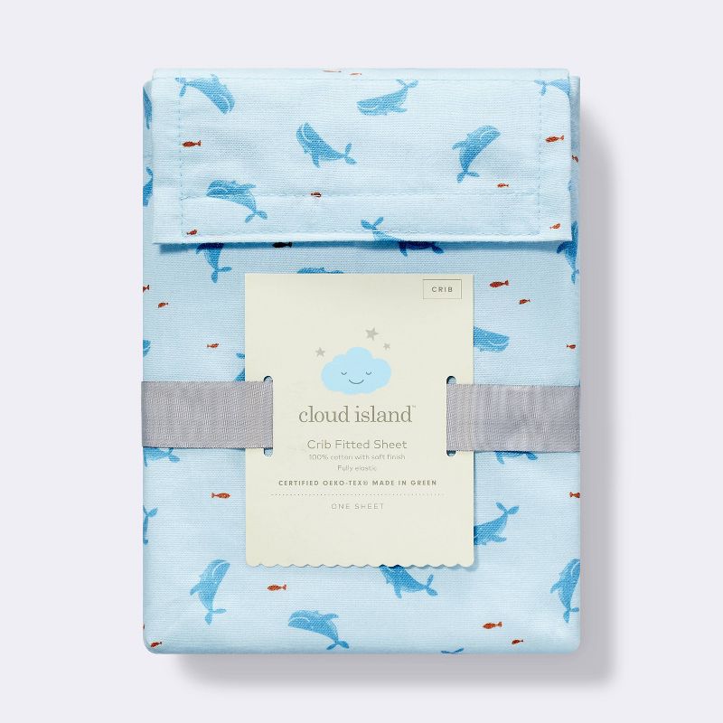 Cotton FItted Crib Sheet - Whales - Cloud Island&#8482;, 5 of 8