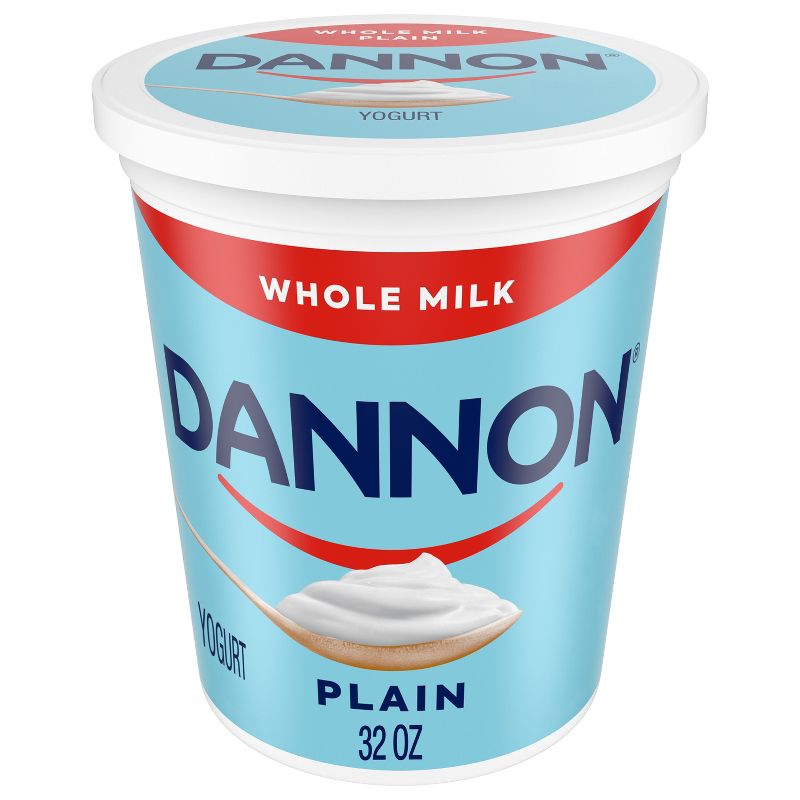 Dannon Whole Milk Non-GMO Project Verified Plain Yogurt - 32oz Tub, 1 of 10
