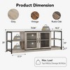 Homhougo Farmhouse TV Stand for 75/80 inches TVs, Entertainment Center with Storage Cabinet and Mesh Doors Gray - 2 of 4