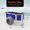 Juggernaut Storage Durable Aluminum Fishing and Marine Outdoor Rolling Utility Cart with Large Tires for Hauling Gear and Equipment, Blue - 3 of 4