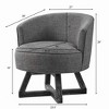 CAVINAS Linen Swivel Accent Chair with Curved Backrest and Wood Base,Upholstered Swivel Living Room Chairs,Reading Chairs for Living Room - 3 of 4