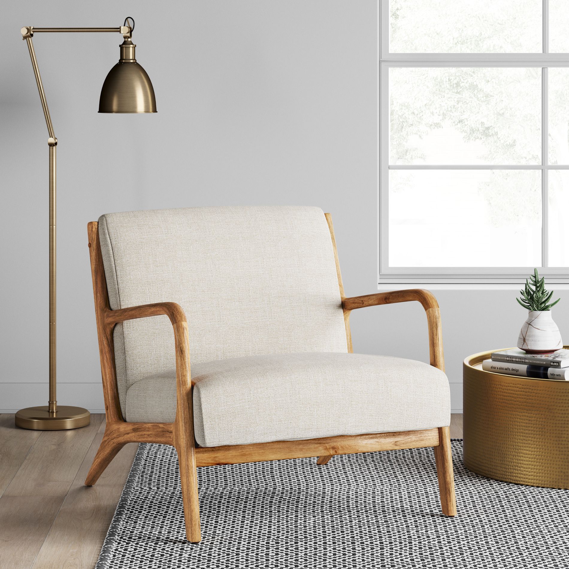 Esters Wood Armchair Husk - Threshold™: Upholstered Vintage-Inspired, Comfortable Seating
