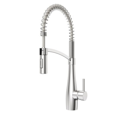Commercial Kitchen Faucet with Sprayer, Single Handle Pull Down Kitchen Faucet, Single Hole Stainless Steel Kitchen Faucet