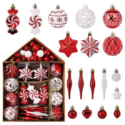 GAOMON Shatterproof Christmas Ball Ornaments Set, Champagne Color Xmas Balls for Christmas Tree Decor, Xmas Ball Assorted Set of 65