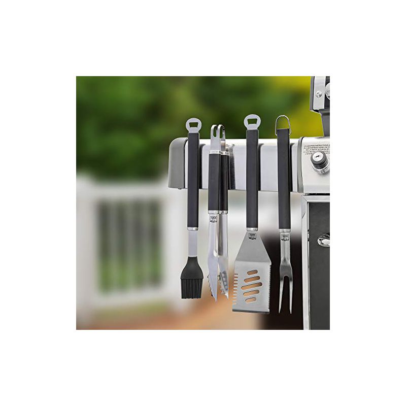 Yukon Glory Magnetic BBQ Grilling Tools Set, Extra Heavy Duty Stainless Steel with Powerful Embedded Magnets Allows Convenient Placement, 3 of 7